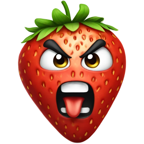 Angry strawberry emoji