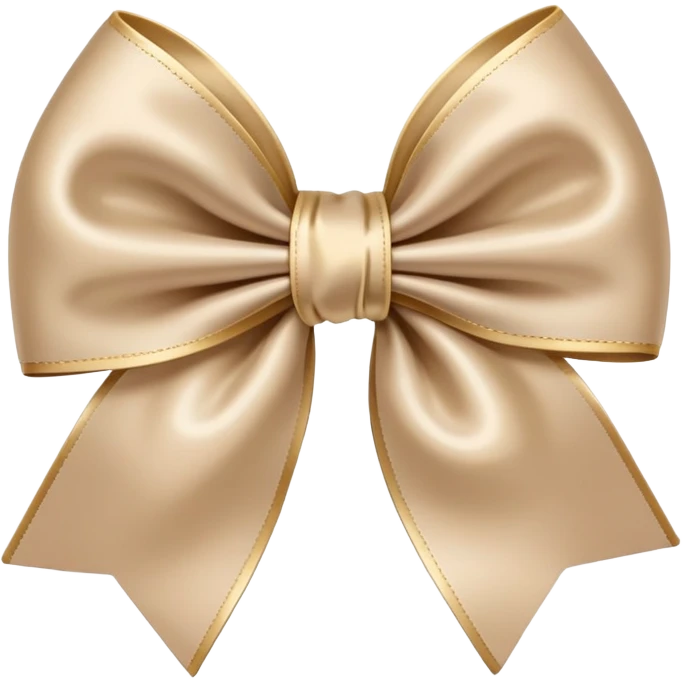satin beige bow emoji