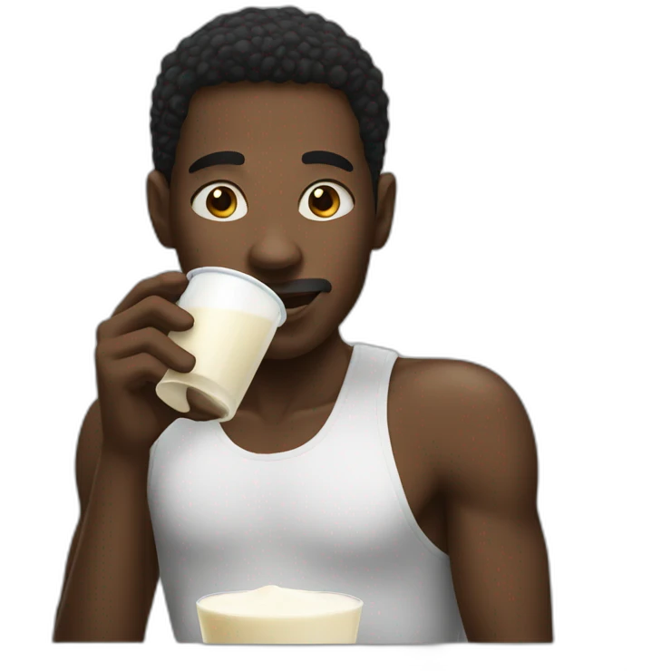 a black man drinking milk emoji