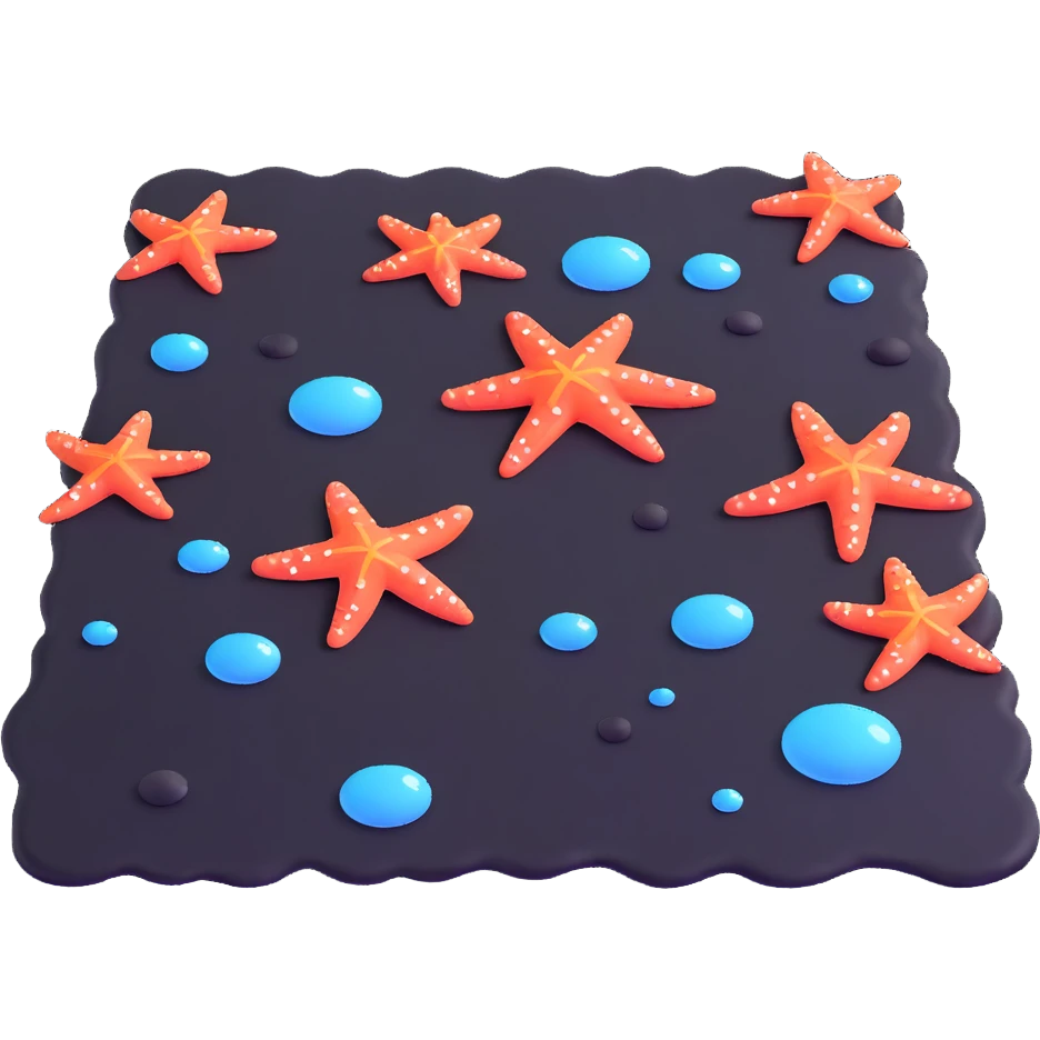 carpet on the sea floor, with bubbles and starfish emoji