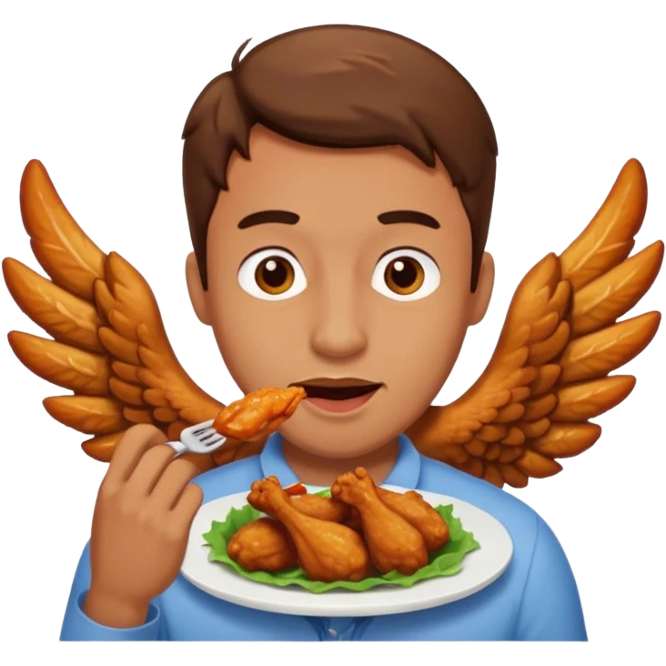Guy eating wings emoji