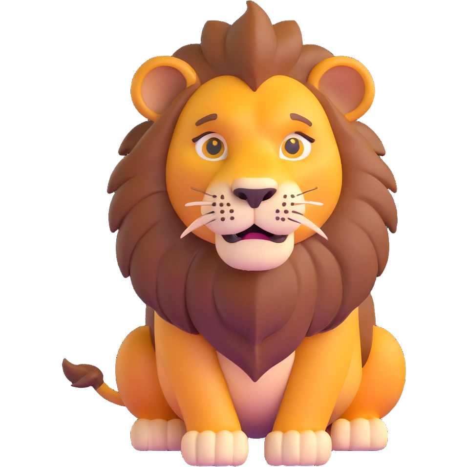 flirtatious lion looking sideways with suggestive expression emoji