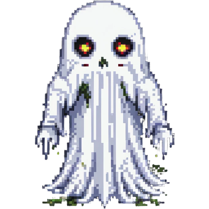 creepy scary ghost with glowing eyes emoji
