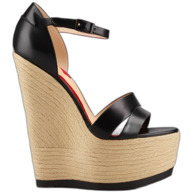 Sandal Platform wedges black louboutin emoji