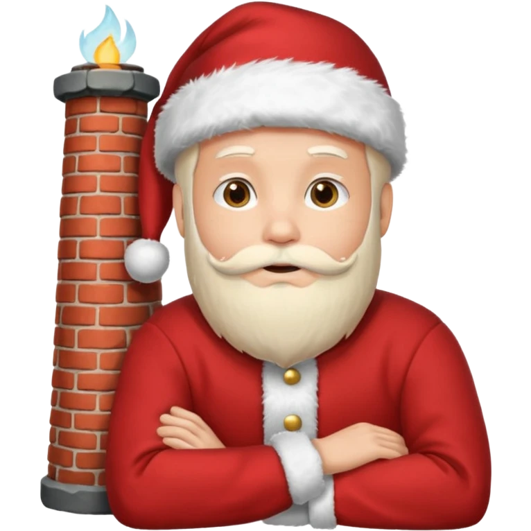 Cristmas male lie down on a chimney emoji