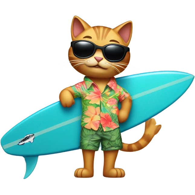cat shark riding a surf board emoji