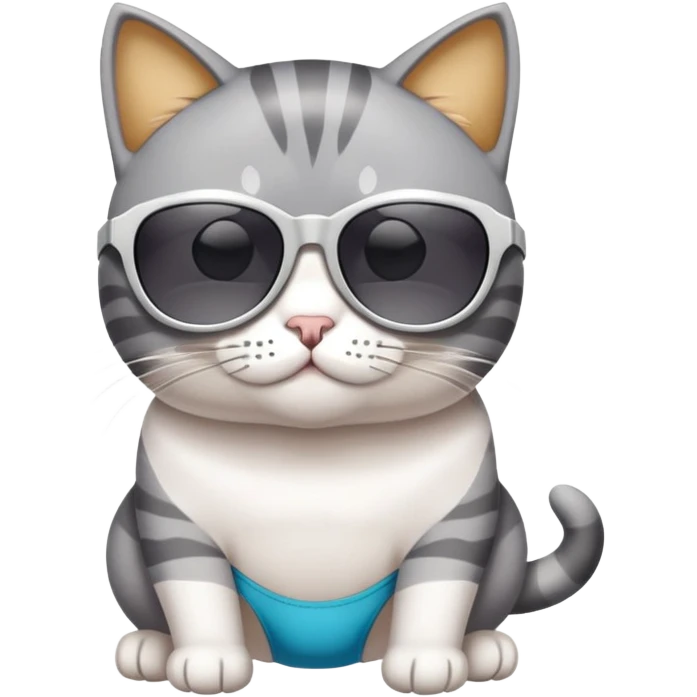 Cat with sunglasses and speedo emoji