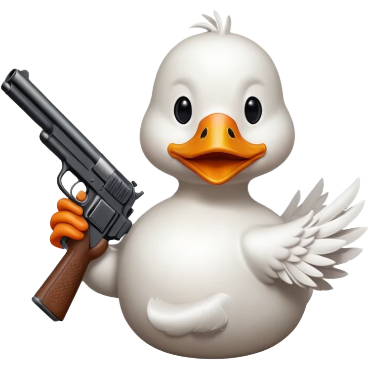 Duck with a gun emoji