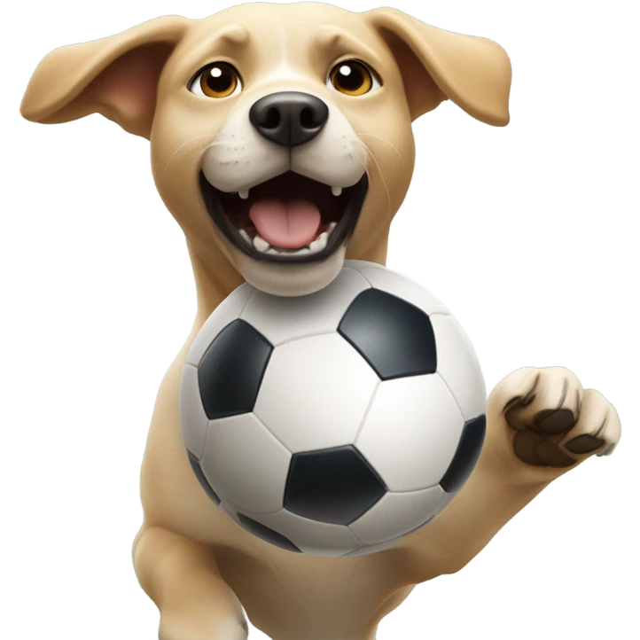 Dog playing football emoji