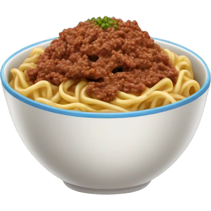 ground beef noodles in a bowl emoji