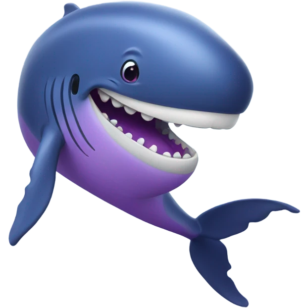 Blue whale purple, open mouth emoji