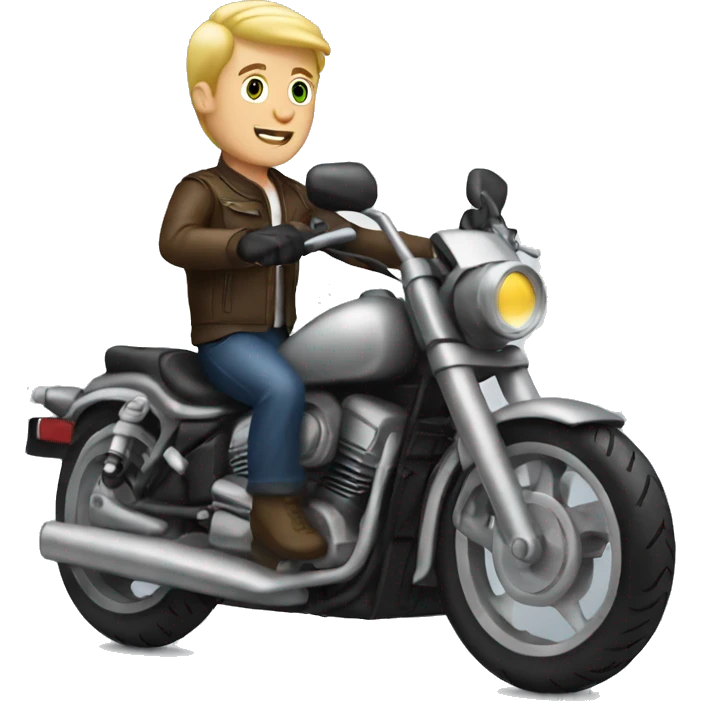 Blond guy on motorcycle  emoji