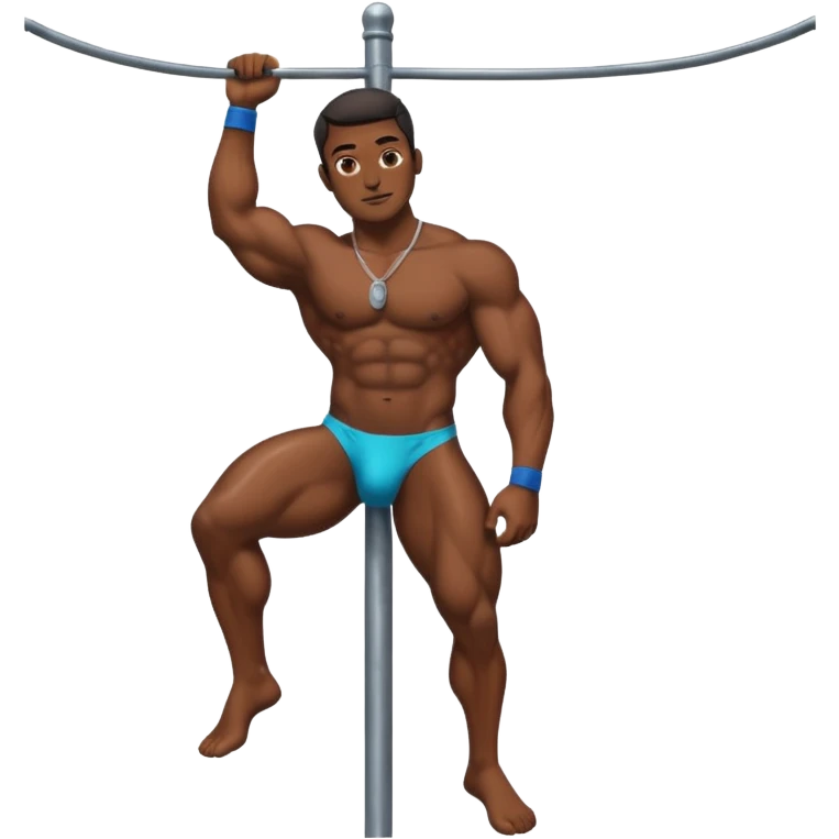 A black stripper on a pole emoji