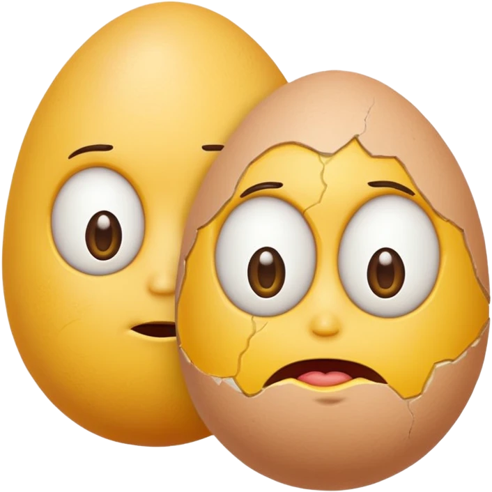 2 seperate eggs with faces emoji