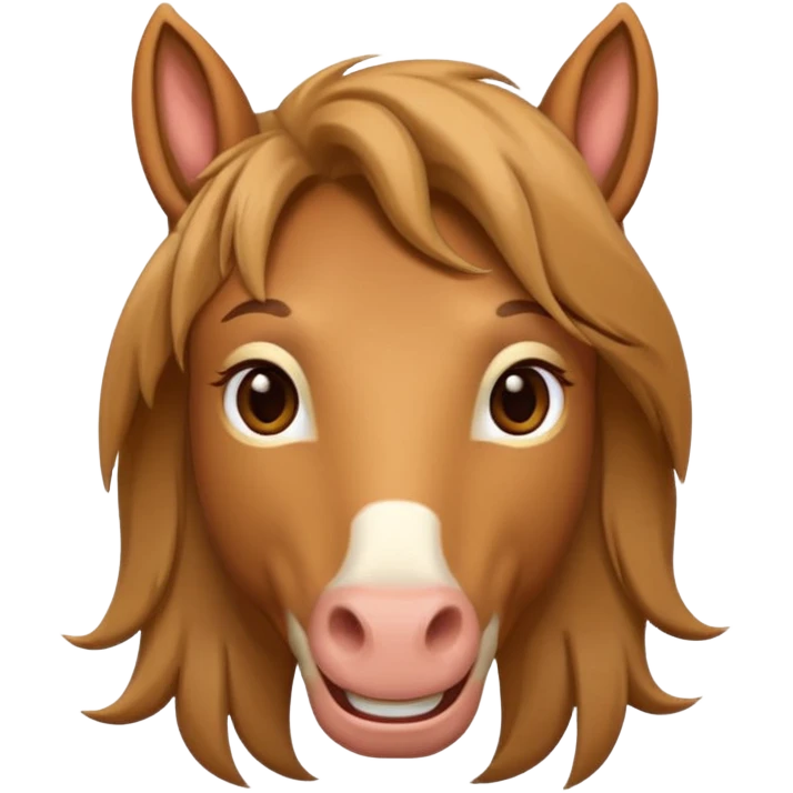 iOS looking horse mixed with a human portrait emoji emoji