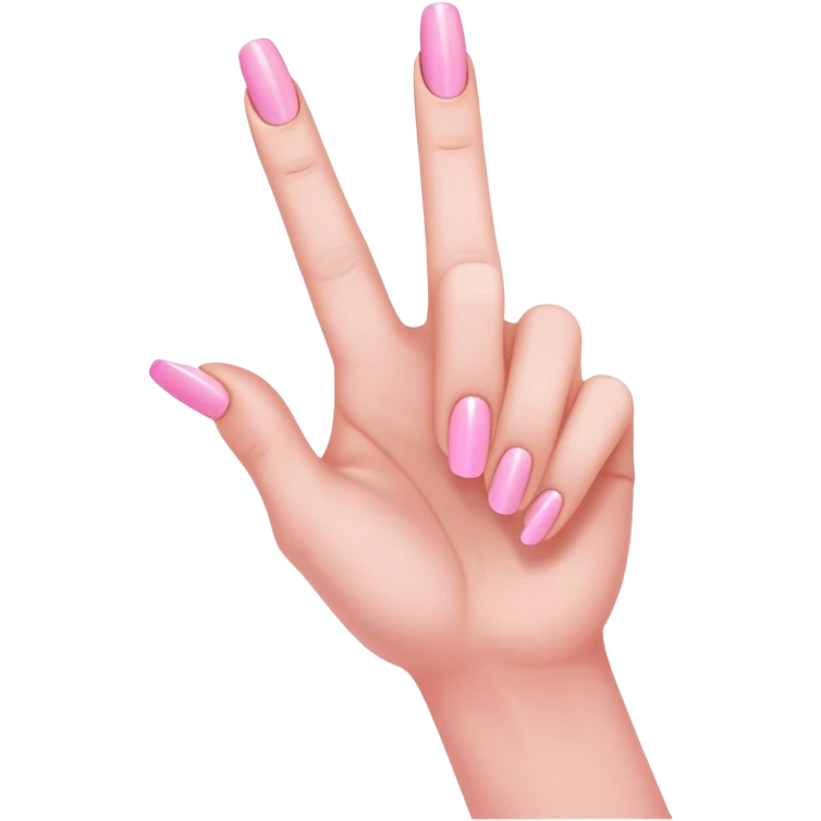 Light pink hand with pink nail polish flipping you off emoji
