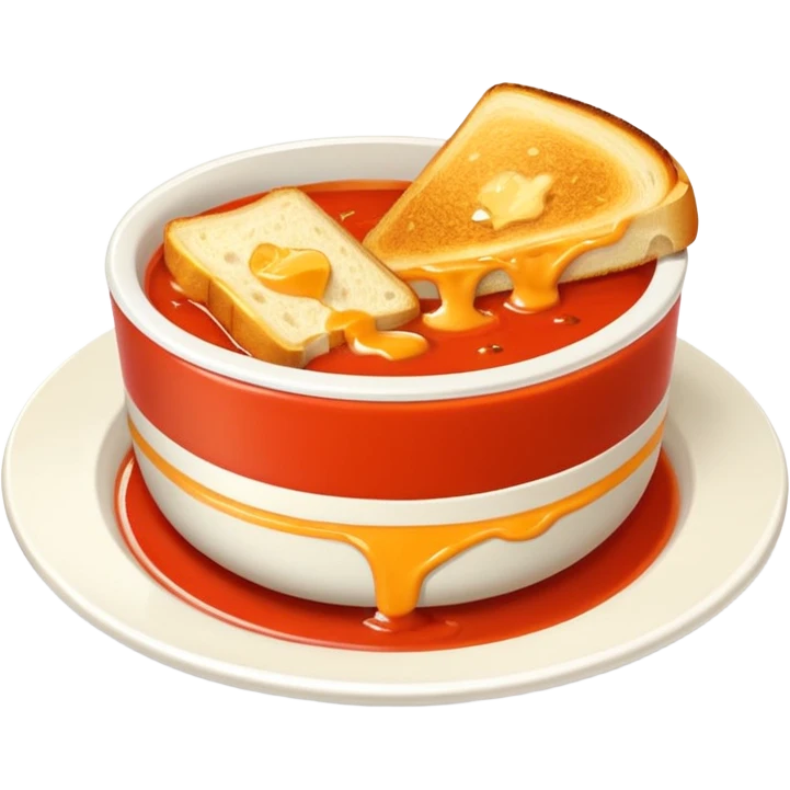 tomato soup with sliced grilled cheese on the side emoji