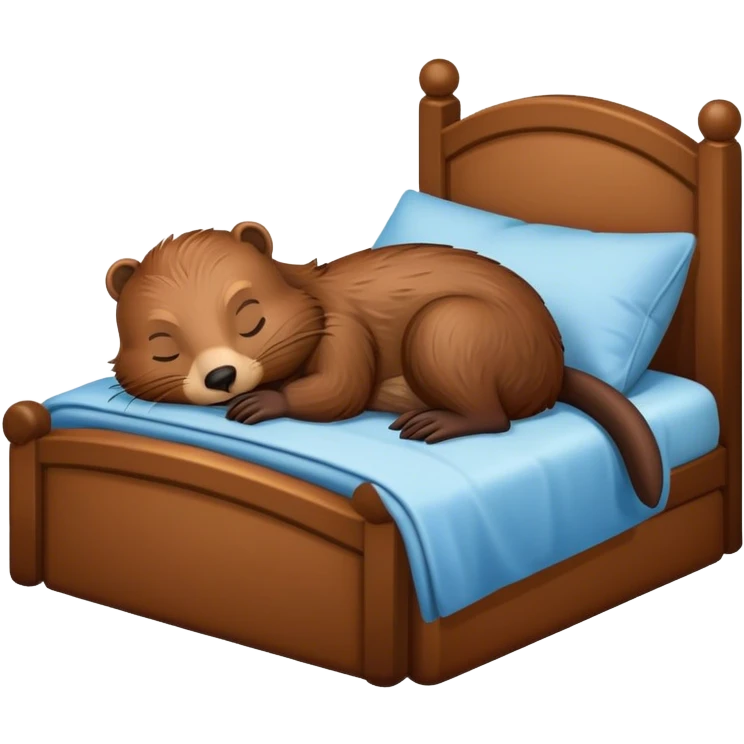 beaver sleeping in bed emoji