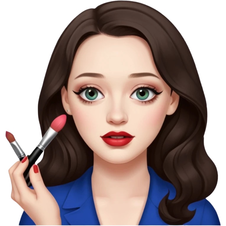 Kat Dennings doing make up emoji