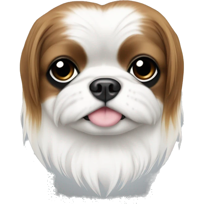 Japanese chin white and black asymmetrical face coloring emoji