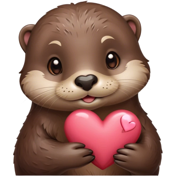 Cute Otter holding a heart  emoji