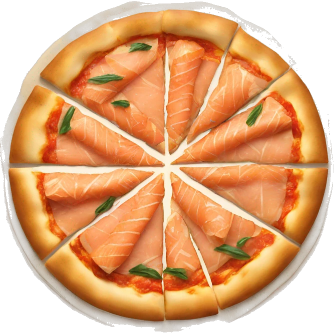 Pizza with smoked salmon pieces on top emoji