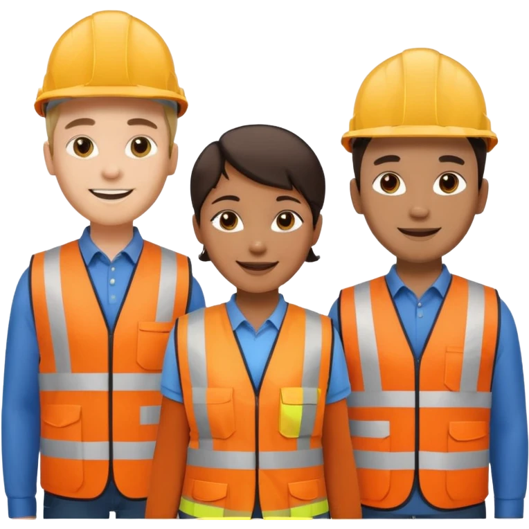 group of multiracial railway engineers emoji
