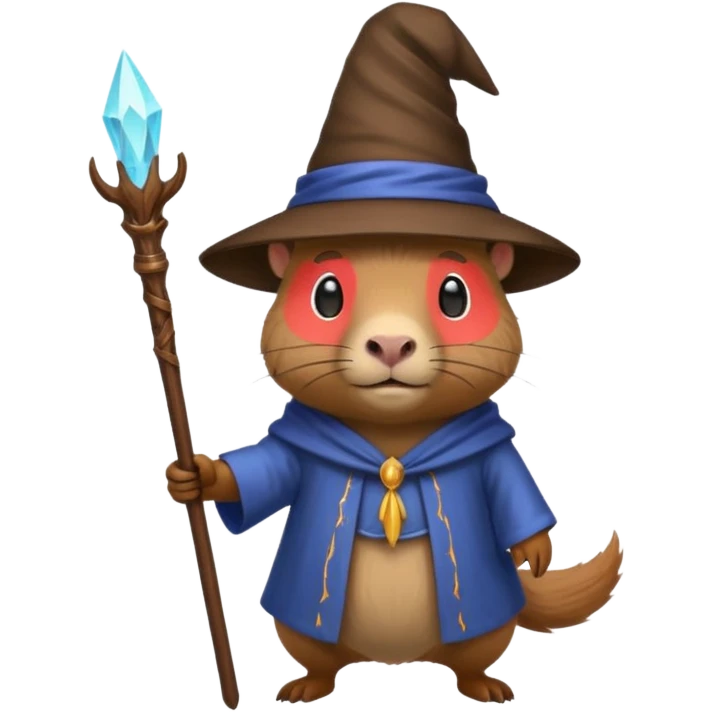Cute capybara wizard emoji