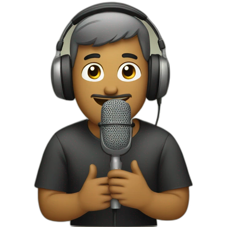 guy recording a podcast emoji