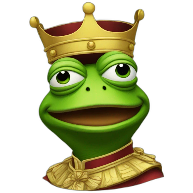 Pepe the frog king emoji