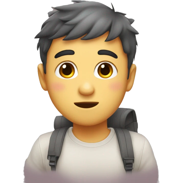 Cute and shy wandering off who is blushing heavily emoji