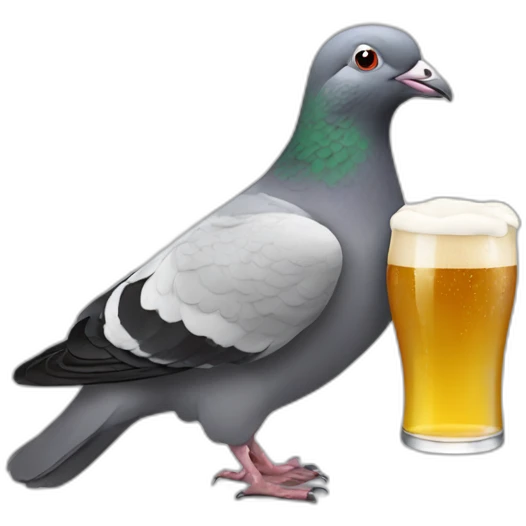 pidgeon drinking beer emoji