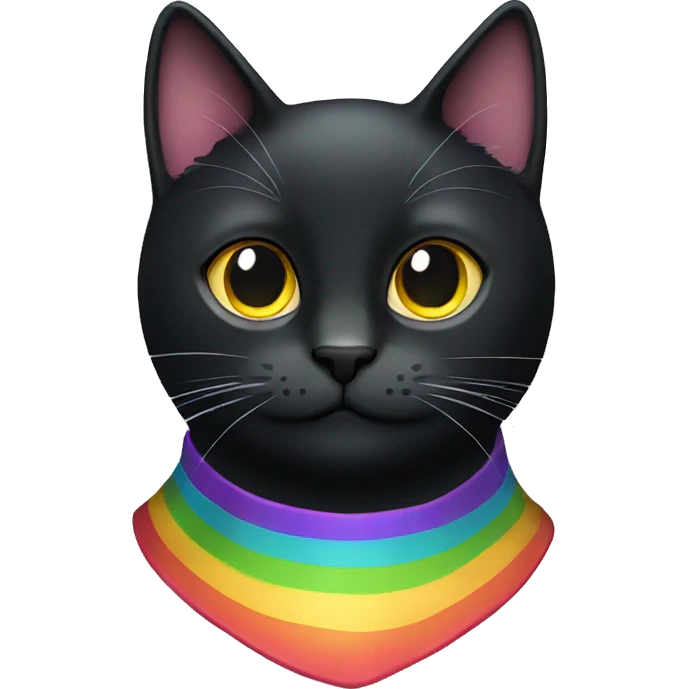 Black cat with rainbow collar  emoji