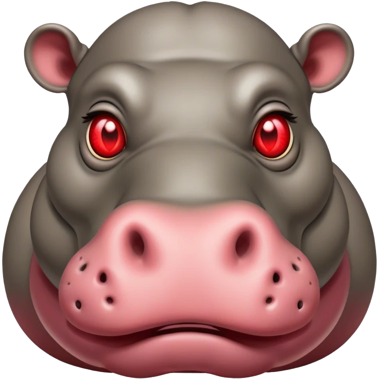hippo with red laser eyes emoji