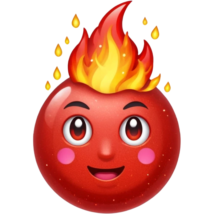 glitter color red fire emoji