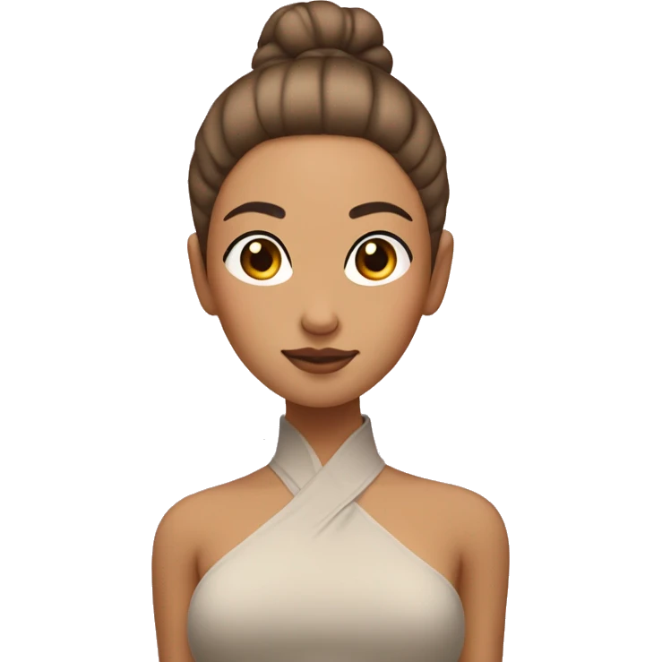  tan Asian girl with a middle part slick back bun relaxing  emoji