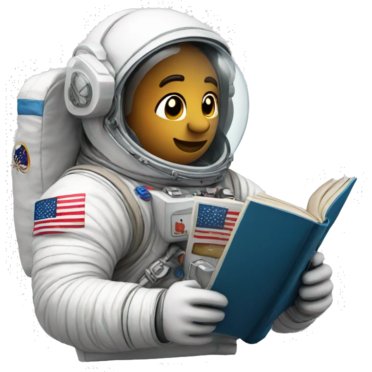 astronaut reading a book emoji