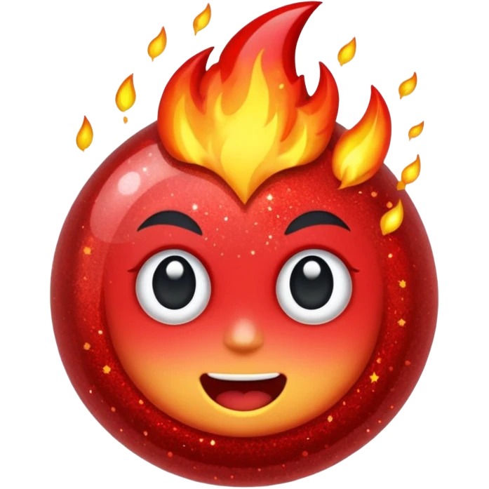 glitter color red fire emoji