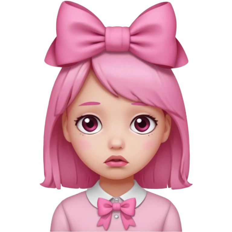 Pink sad but cute emoji