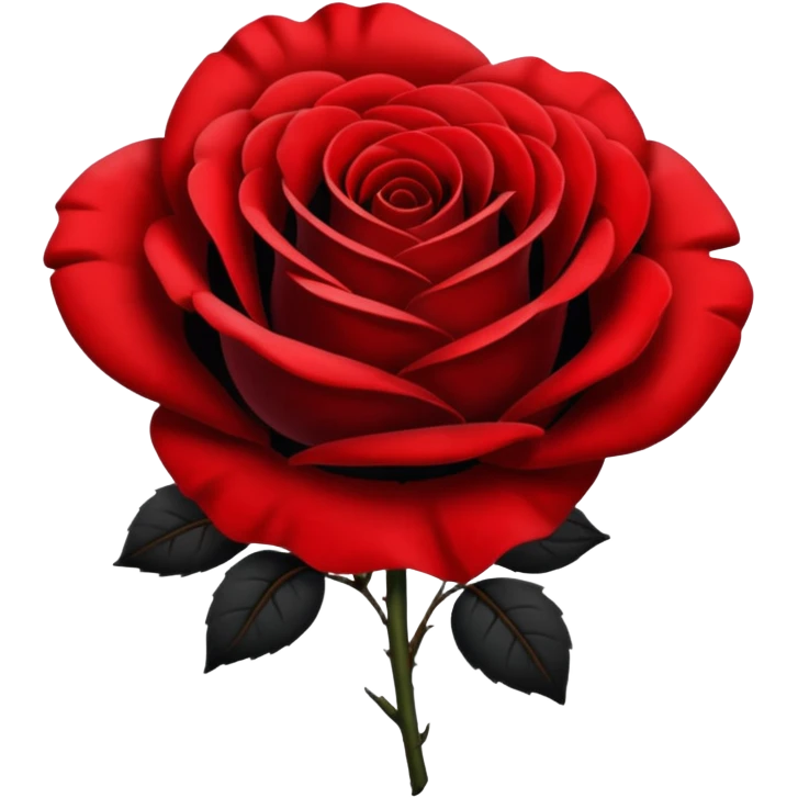 red and black half  rose emoji