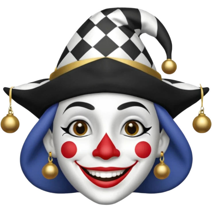 make a fuly black and white jester emoji