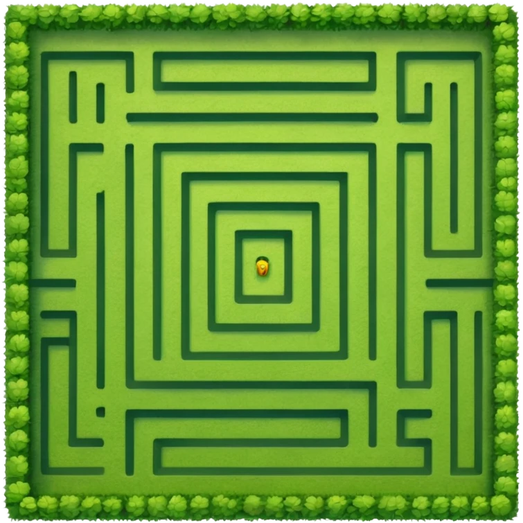 a very simple and short square maze seen from the top, green emoji