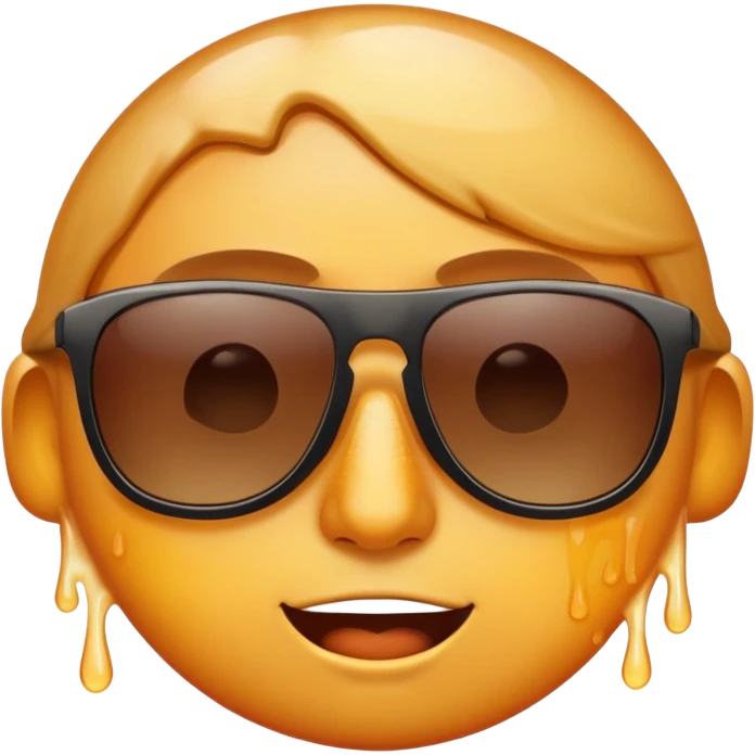 face with sunglasses, sweating, feeling hot emoji