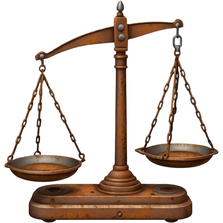 An emoji in ios style of an unbalanced old scale emoji