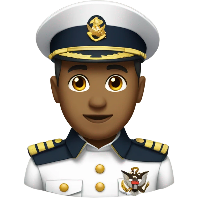 Navy military men Indonesian Navy Full Dress White Uniform, with honey skin emoji