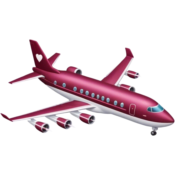 burgundy Valentine’s Day plane emoji