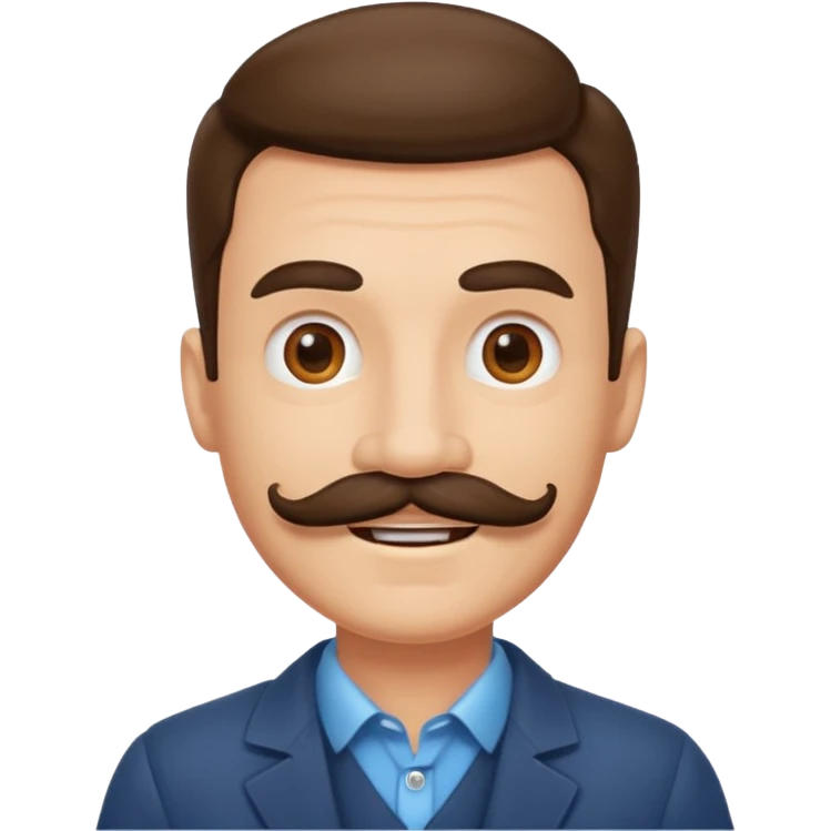 Happy face of a Duke with a mustache emoji