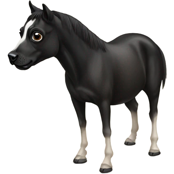 pug with a black horse emoji