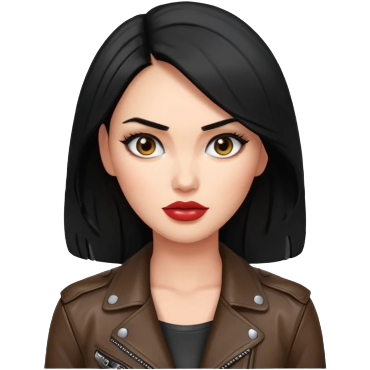“Emoji girl, femme fatale, black hair. megan fox vibes emoji