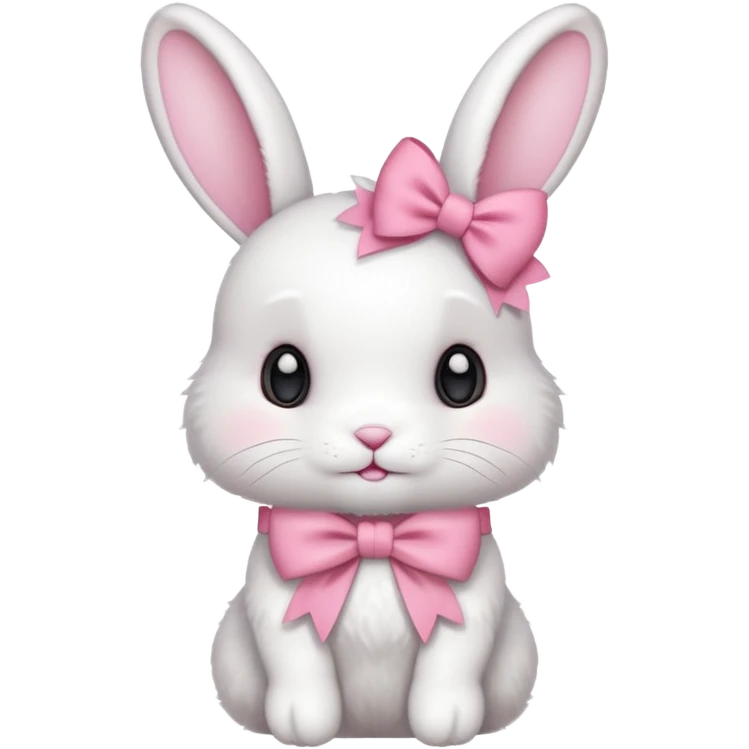 white bunny with pink bow emoji